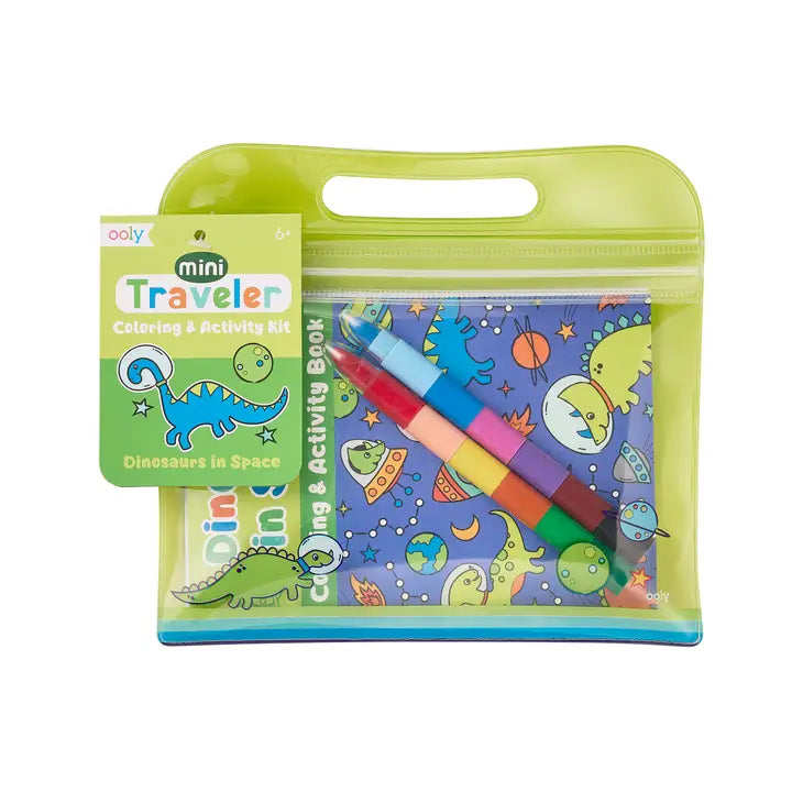 Ooly - Mini Traveler Coloring + Activity Kit - Dinosaurs in Space