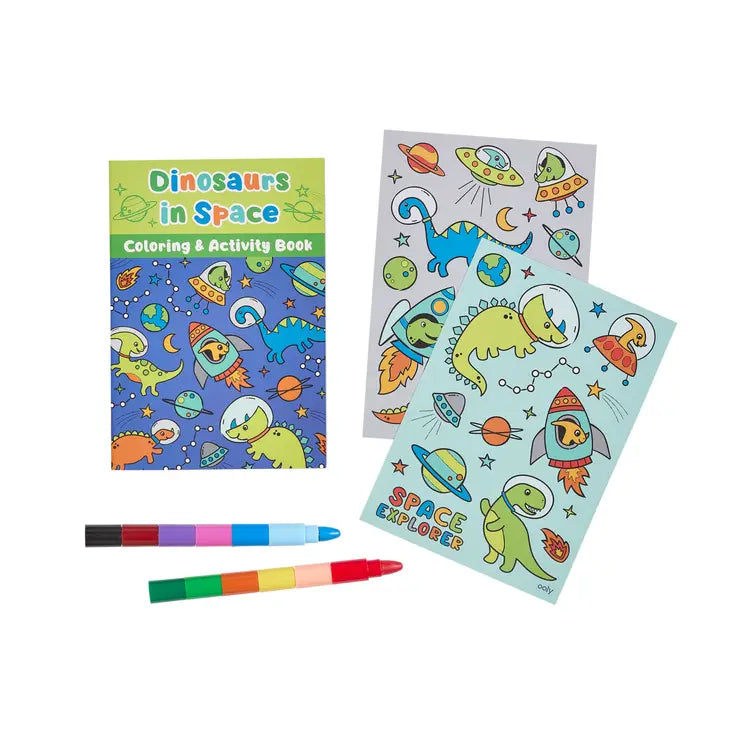 Ooly - Mini Traveler Coloring + Activity Kit - Dinosaurs in Space