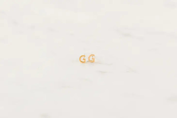 Michelle McDowell - Luxe Initial Earrings - Gold