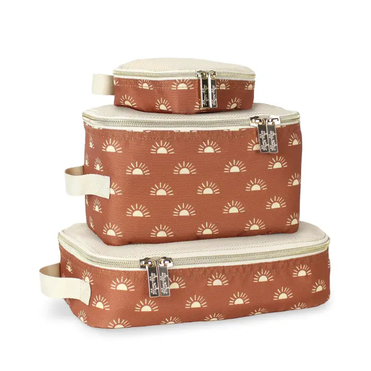 Itzy Ritzy - Teracotta Suns Pack Like a Boss Diaper Bag Packing Cubes