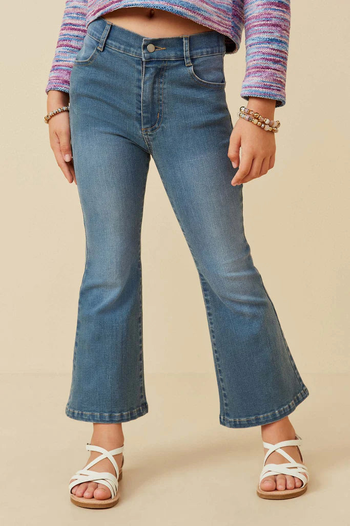 Hayden Girls - Flared Elastic Waist Stretch Denim Jeans - Denim