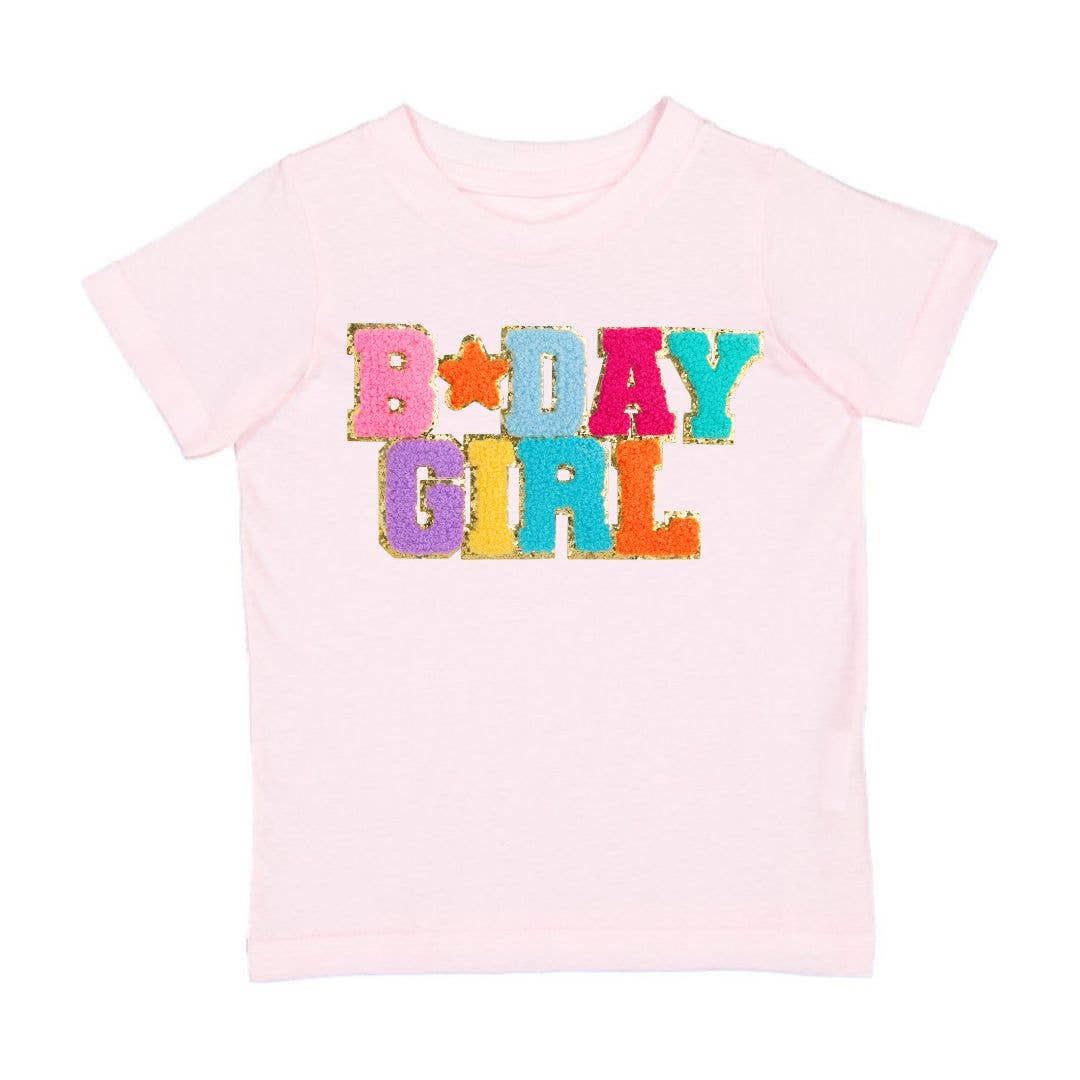 Sweet Wink - Birthday Girl Patch T-Shirt - Kids Short Sleeve Shirt