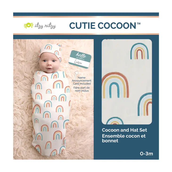 Itzy Ritzy - Cutie Cocoon Matching Cocoon & Hat Sets - Playful Petals