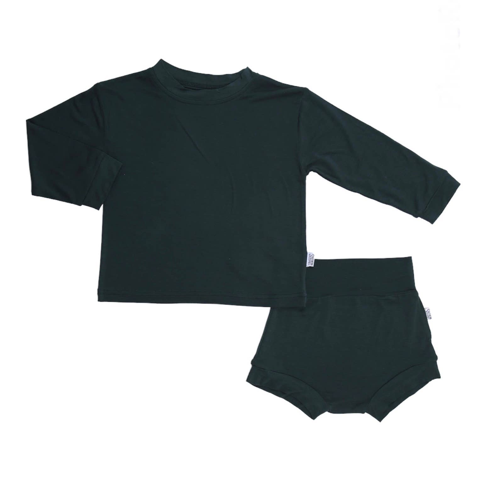 Southern Slumber - Teal Solid Bamboo Long Sleeve T-Shirt Set - Top & Bottom