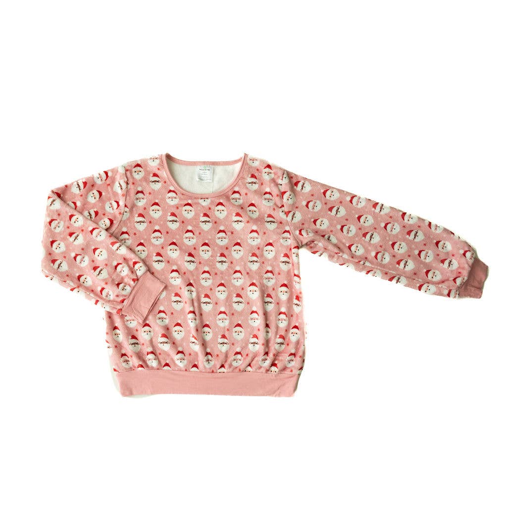 Macaron + Me - Plush Sweatshirt-Vintage Santa: L-14/16