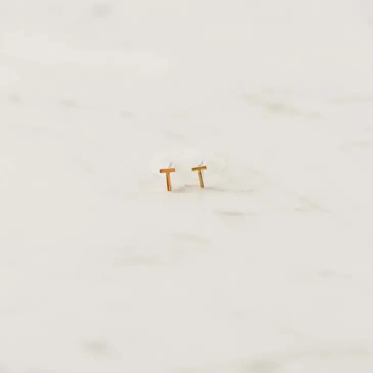 Michelle McDowell - Luxe Initial Earrings - Gold