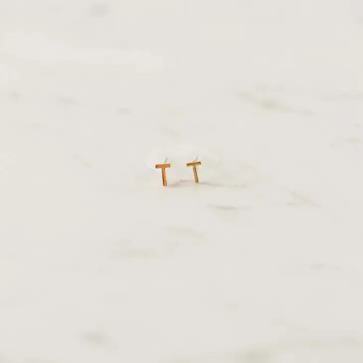 Michelle McDowell - Luxe Initial Earrings - Gold