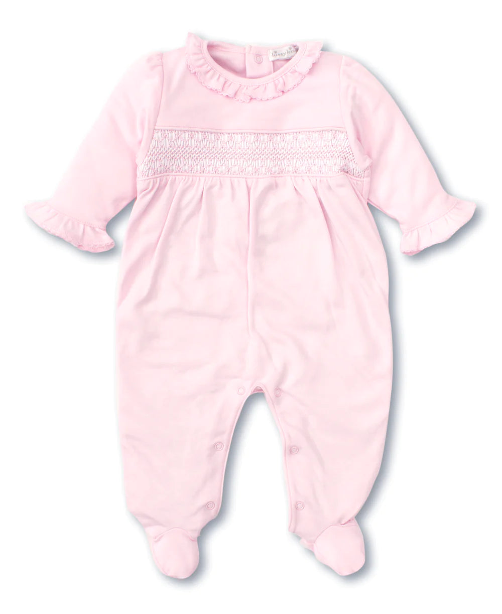 Kissy Kissy - Hand Smocked CLB Charmed Footie - Light Pink