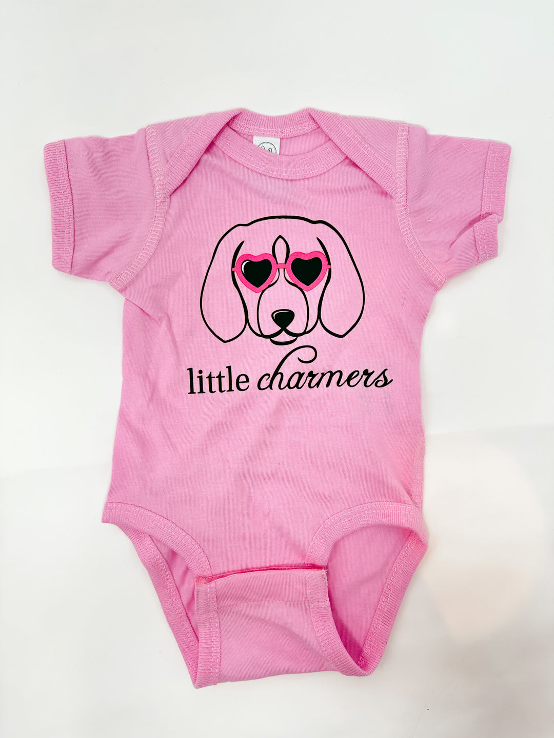 Little Charmers - Heart Sunnies Logo - Baby One Piece - Bubblegum Pink *FINAL SALE*