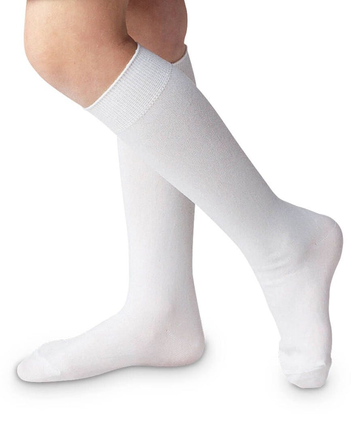 Jefferies Socks - Nylon Knee High Socks 1 Pair - Classic White